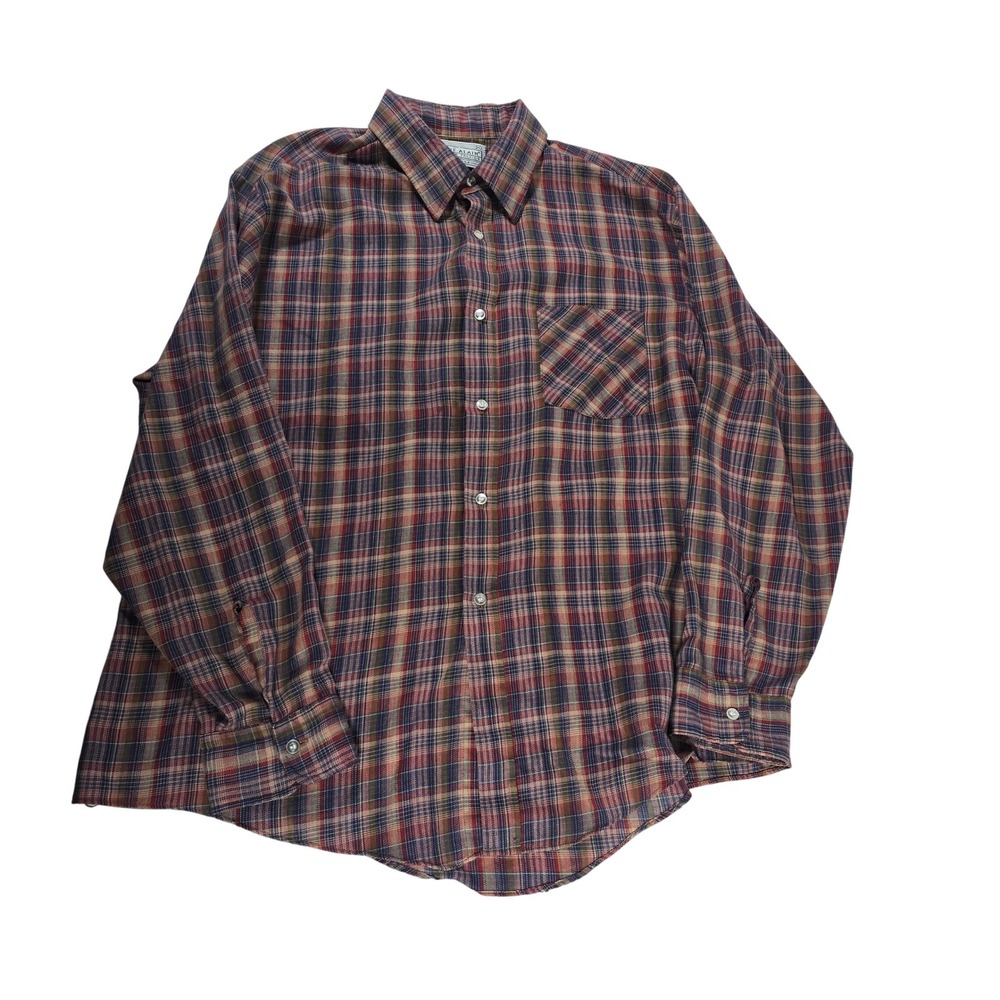 Andre Alain Designer  Mens Plaid‎ Long Sleeve Button Down Shirt XL Made in USA